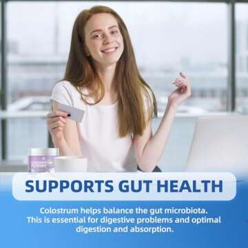 iMATCHME Bovine Colostrum Powder for Gut Health, Immune Support, Muscle Recovery & Wellness, Easy to Mix Grass Fed Bovine Powder, Healthy Iron Levels, Growth and Repair, Non GMO, 60 Servings