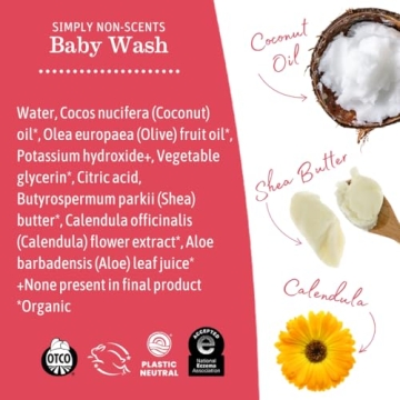 Earth Mama Non-Scents Baby Wash Refill for Sensitive Skin