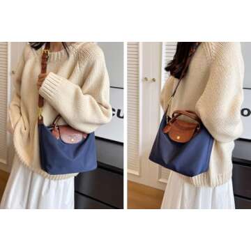 YUHAKORU Nylon Crossbody Bags for Women Shoulder Purse Waterproof With Strap Small