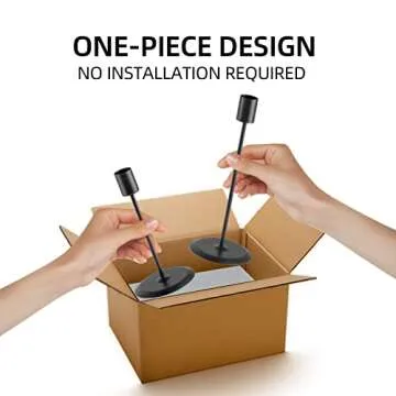 Elegant Black Candle Holder Set for Home Decor - Set of 6