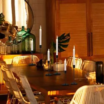 Elegant Black Candle Holder Set for Home Decor - Set of 6