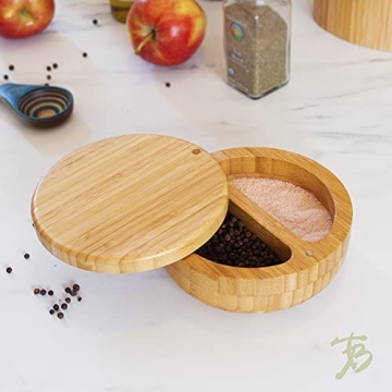 Eco-Friendly Bamboo Salt Pepper Duo with Magnetic Lid
