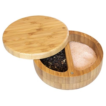 Eco-Friendly Bamboo Salt Pepper Duo with Magnetic Lid