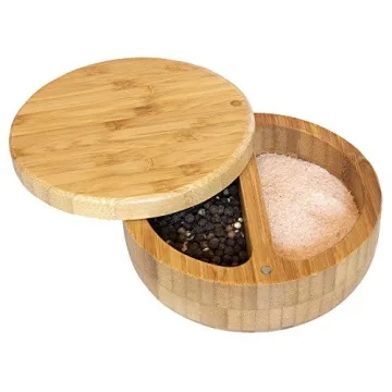 Eco-Friendly Bamboo Salt Pepper Duo with Magnetic Lid