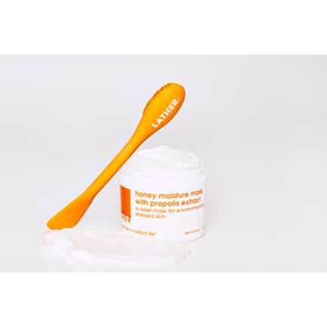 LATHER Honey Moisture Mask With Propolis Extract - Hydrating Face Mask for Dull Skin - Visibly Renew, Moisturize & Boost Hydration for Combination, Mature & Dry Skin - 4 Oz