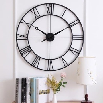 Large Decorative Metal Wall Clock for Any Room