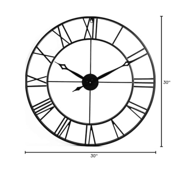 Large Decorative Metal Wall Clock for Any Room