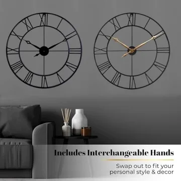 Large Decorative Metal Wall Clock for Any Room