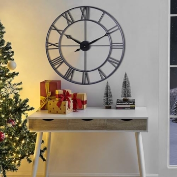 Large Decorative Metal Wall Clock for Any Room
