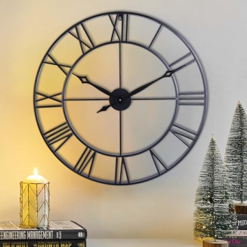 Large Decorative Metal Wall Clock for Any Room