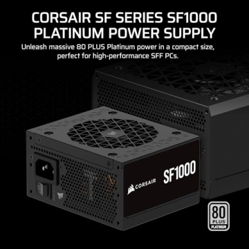 CORSAIR SF1000 (2024) Fully Modular Low Noise 80 Plus Platinum ATX Power Supply – 3.0 Compliant ?...