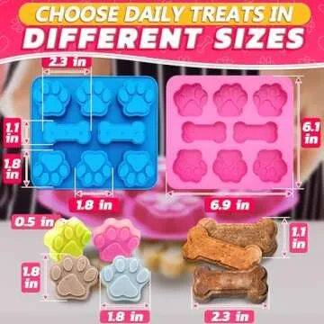Paw and Bone Candy Molds Silicone - 2Pcs Dog Treat Molds for Chocolate Candy Silicone Molds for Baki...