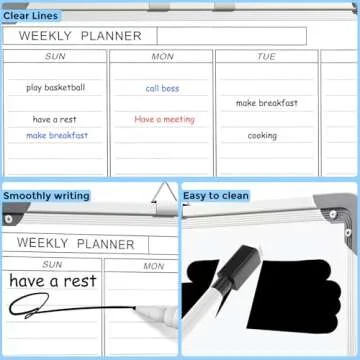 MaxGear Weekly Dry Erase Board for Wall, 16" x 12" Magnetic Calendar White Board, Hanging Double-Sided Whiteboard, Small Portable for Planning, Drawing, Memo, to Do List, School, Home, Office