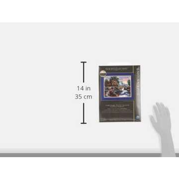 DIMENSIONS 35172 Gold Collection Counted Cross Stitch Kit, Twilight Bridge, 18 Count Beige Aida, 14'' x 11'', multi-colored