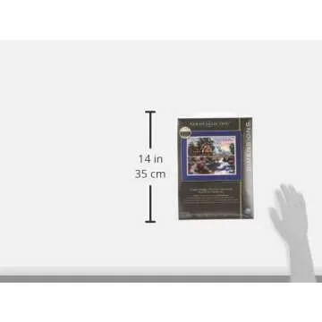 DIMENSIONS 35172 Gold Collection Counted Cross Stitch Kit, Twilight Bridge, 18 Count Beige Aida, 14'' x 11'', multi-colored