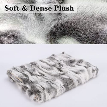 Cozy Real Rabbit Fur Throw Blanket - Soft and Stylish