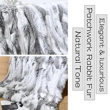 Cozy Real Rabbit Fur Throw Blanket - Soft and Stylish