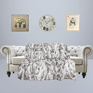 Cozy Real Rabbit Fur Throw Blanket - Soft and Stylish