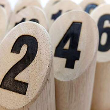 Yard Games Scatter Number Block Tossing Game with Durable Carrying Case and Heat Burned-in Numbers