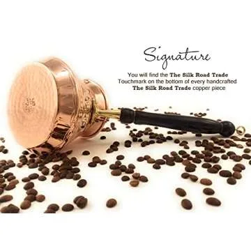 ACI Series (XX-Large) - Thickest Solid Hammered and Engraved Copper Turkish Greek Arabic Coffee Pot with Wooden Handle/Stovetop Coffee Maker,Jazzve,Cezve,Ibrik,Briki (29 fl oz)