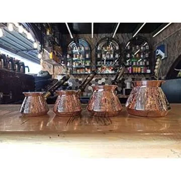 ACI Series (XX-Large) - Thickest Solid Hammered and Engraved Copper Turkish Greek Arabic Coffee Pot with Wooden Handle/Stovetop Coffee Maker,Jazzve,Cezve,Ibrik,Briki (29 fl oz)