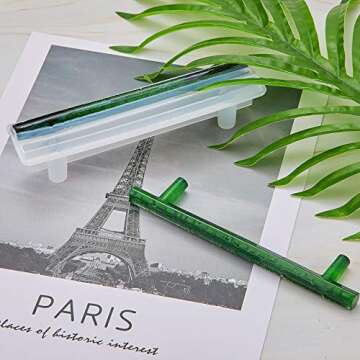 4 Sets (8 Pieces) Tray Handles Epoxy Resin Molds Fruit Tray Handle Mould for Making Jewelry Tray Dishes Cabinet Storage Home Decor Resin Crafts Art Supplies