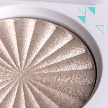 Pressed Powder Highlighter - Face Makeup | Glazed Donut - Frosty White | Pearl Shimmer Liquid-To-Baked Powder Highlighter | Refillable Pan | Cruelty-Free Beauty Essential | 7g