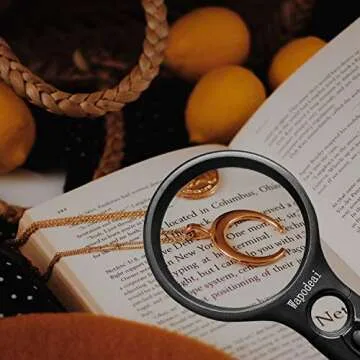 Wapodeai 3X 45X High Magnification, Suitable for Reading, Jewellery, Lnspection, Science (Black)