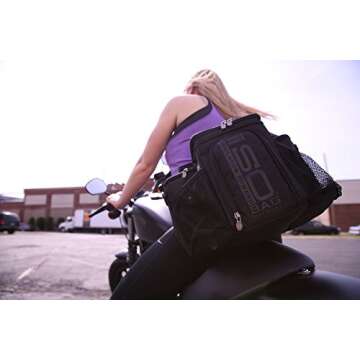 Meal Prep Bag ISOBAG 3 Meal Insulated Lunch Bag Cooler with 6 Stackable Meal Prep Containers, 2 Ice Pack ISOBRICKS, and Shoulder Strap - MADE in USA (Blackout)