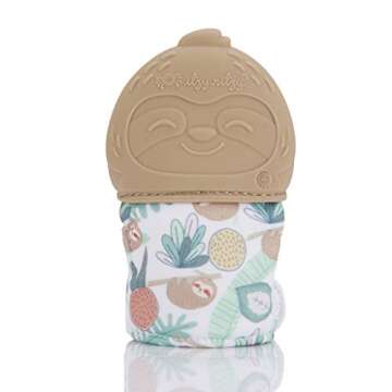 Itzy Ritzy Silicone Teething Mitt - Soothing Infant Teething Mitten with Adjustable Strap, Crinkle S...