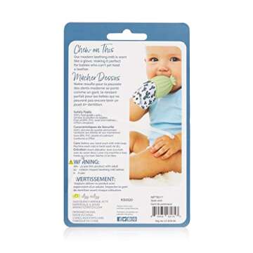 Itzy Ritzy Silicone Teething Mitt - Soothing Infant Teething Mitten with Adjustable Strap, Crinkle Sound & Textured Silicone to Soothe Sore & Swollen Gums - Baby Teething Toy for 3 Months & Up, Sloth