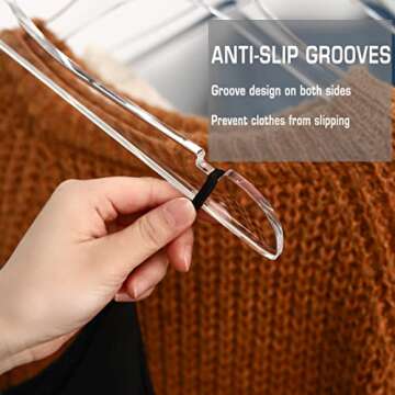 Besser Acrylic Clear Hangers 15 Pack Gold Acrylic Hangers Premium Quality Crystal Clear Hangers with Gold Hooks Luxury Dress Suit Hangers（Gold Hook）