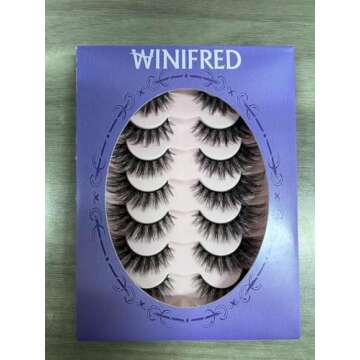 Russian Strip Lashes Cat Eye Lashes Extension Fox Eye Faux Mink Lash Natural Look 20MM Eyelashes Fluffy D Curly Volume Wispy Pack 7 Pairs Fake Eyelash by Winifred
