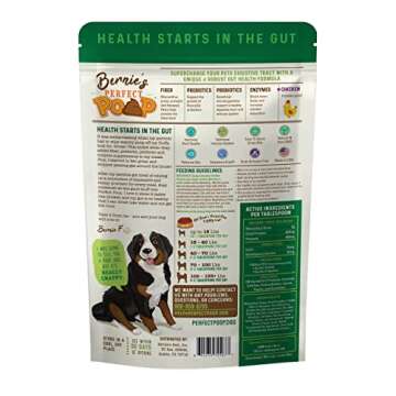 Perfect Poop Digestion & General Health Supplement for Dogs: Fiber, Prebiotics, Probiotics & Enzymes Relieve Digestive Conditions, Optimize Stool, and Improve Health (Chicken, 12.8 oz)