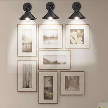 Licperron Black Wall Sconce, Industrial Vintage Wall Sconces Lighting Set of Two for Bedroom Kitchen...