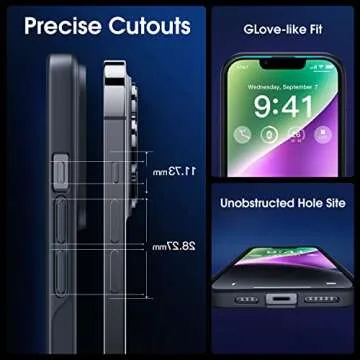 CASEKOO for iPhone 14 Case/iPhone 13 Case Matte Shockproof, [10FT Mil-Grade Drop Protection] [Never Yellow] Translucent Slim Cover Women Men for iPhone Case 6.1'', Frosted Black