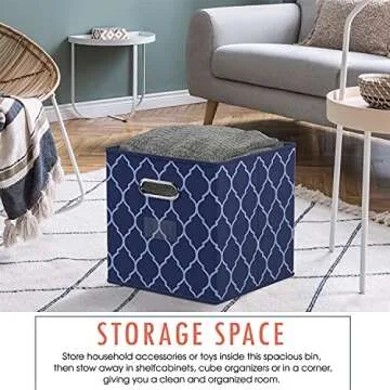 Foldable Storage Bins with Dual Handles - 6 Pack