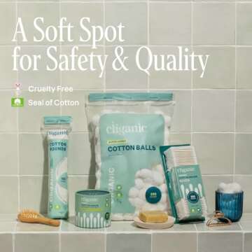 Cliganic Premium Cotton Rounds - Lint-Free Makeup Remover