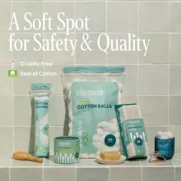 Cliganic Premium Cotton Rounds - Lint-Free Makeup Remover