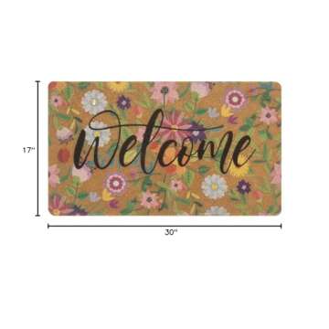 Spring Welcome Door-Mats Floral Coir Doormats - 30"x17"Non Slip Large Indoor Colorful Welcome Doormat for Entryway Outside Yard Home Decoration