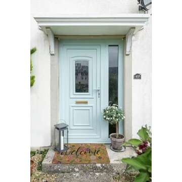 Spring Welcome Door-Mats Floral Coir Doormats - 30"x17"Non Slip Large Indoor Colorful Welcome Doormat for Entryway Outside Yard Home Decoration