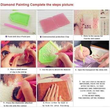 Bysincy Diamond Painting Kits for Adults, DIY 5D Round Full Drill Art Perfect for Relaxation and Home Wall Decor Holidays