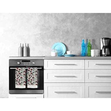 Disney 100% Cotton Kitchen Towels, 2pk, Perfect for Drying Dishes & Hands, Absorbent, Light Weight, and Adorable- Machine Washable- 16” x 26” - Minnie Grey