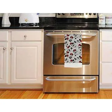 Disney 100% Cotton Kitchen Towels, 2pk, Perfect for Drying Dishes & Hands, Absorbent, Light Weight, and Adorable- Machine Washable- 16” x 26” - Minnie Grey