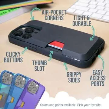 Smartish iPhone 15 Pro Wallet Case - Wallet Slayer Vol. 1 [Slim + Protective] Credit Card Holder - Drop Tested Hidden Card Slot Cover Compatible with Apple iPhone 15 Pro - You're Just Jelly