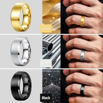 Durable Jstyle Stainless Steel Wedding Ring Set for Men