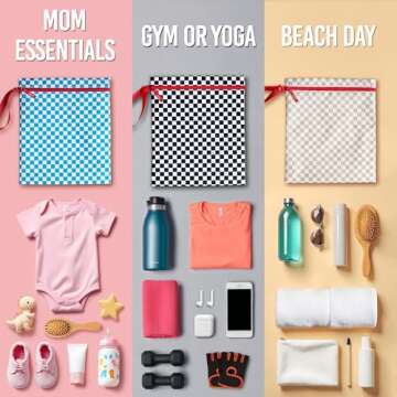 Bodysurf Waterproof Wet Bag for Swimsuit, Travel, Baby Essentials - Reusable Compact Organizer & Lig...