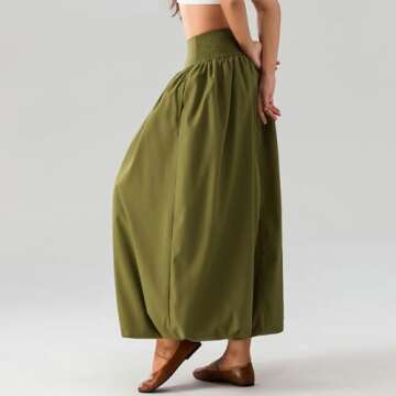 NUFIWI Women Y2k Bubble Maxi Skirt Comfortable Summer Wear
