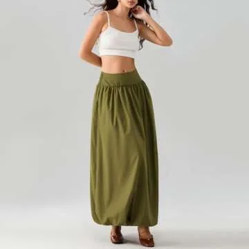 NUFIWI Women Y2k Bubble Maxi Skirt Comfortable Summer Wear