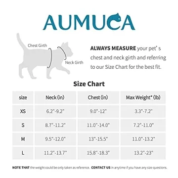 Aumuca Cat Harness and Leash - Escape Proof & Stylish